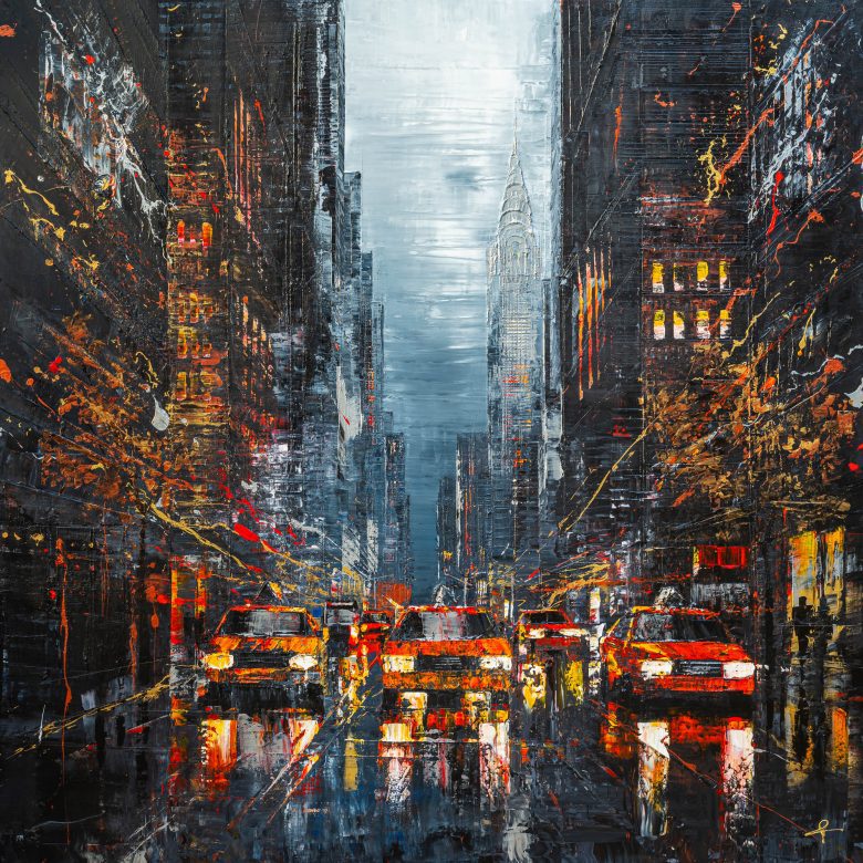 flight-of-the-taxis-original-new-york-painting-paul-kenton