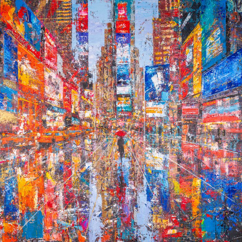steps-through-times-square-original-new-york-painting-paul-kenton