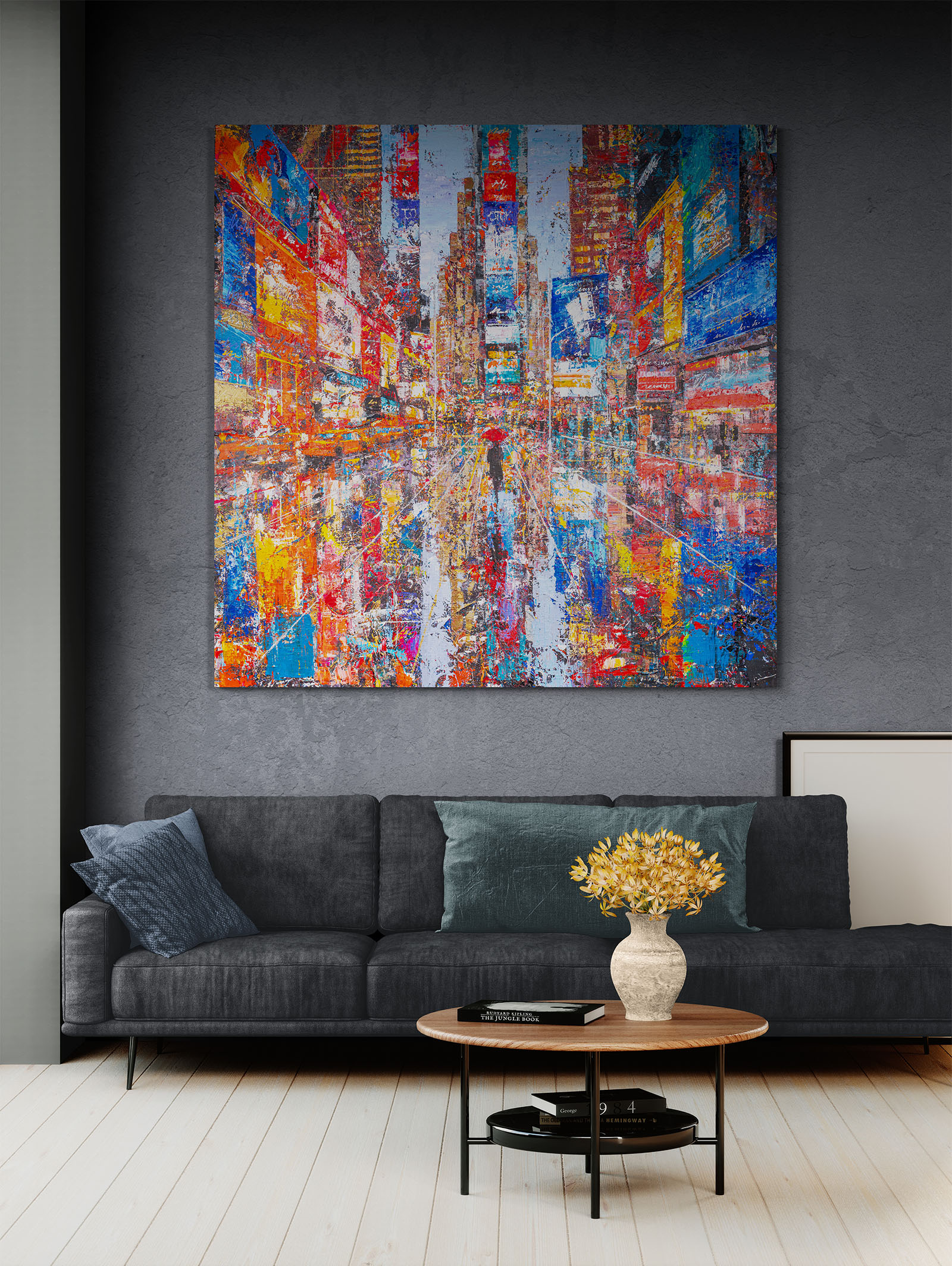 steps-through-times-square-original-new-york-painting-paul-kenton