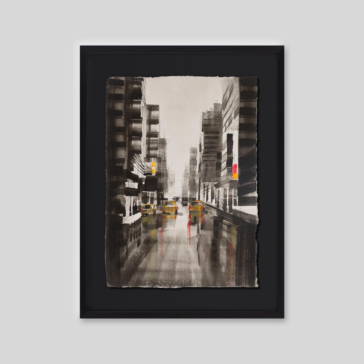 Concrete Reflections - An original ink and watercolour painting by Paul Kenton on handmade Indian paper
