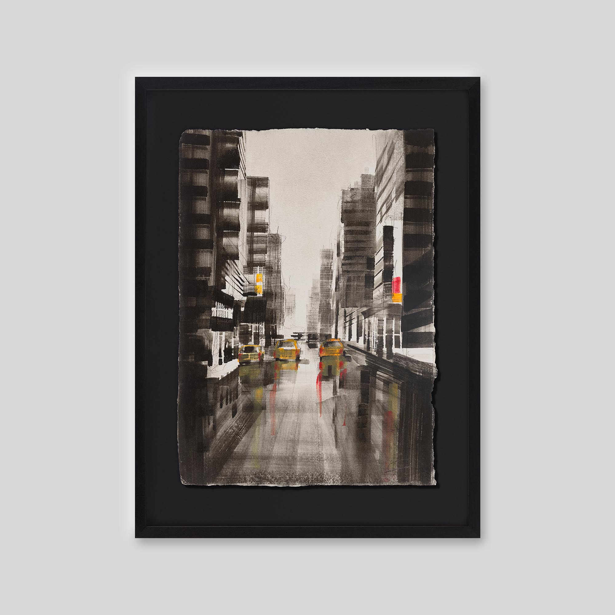 Concrete Reflections - An original ink and watercolour painting by Paul Kenton on handmade Indian paper