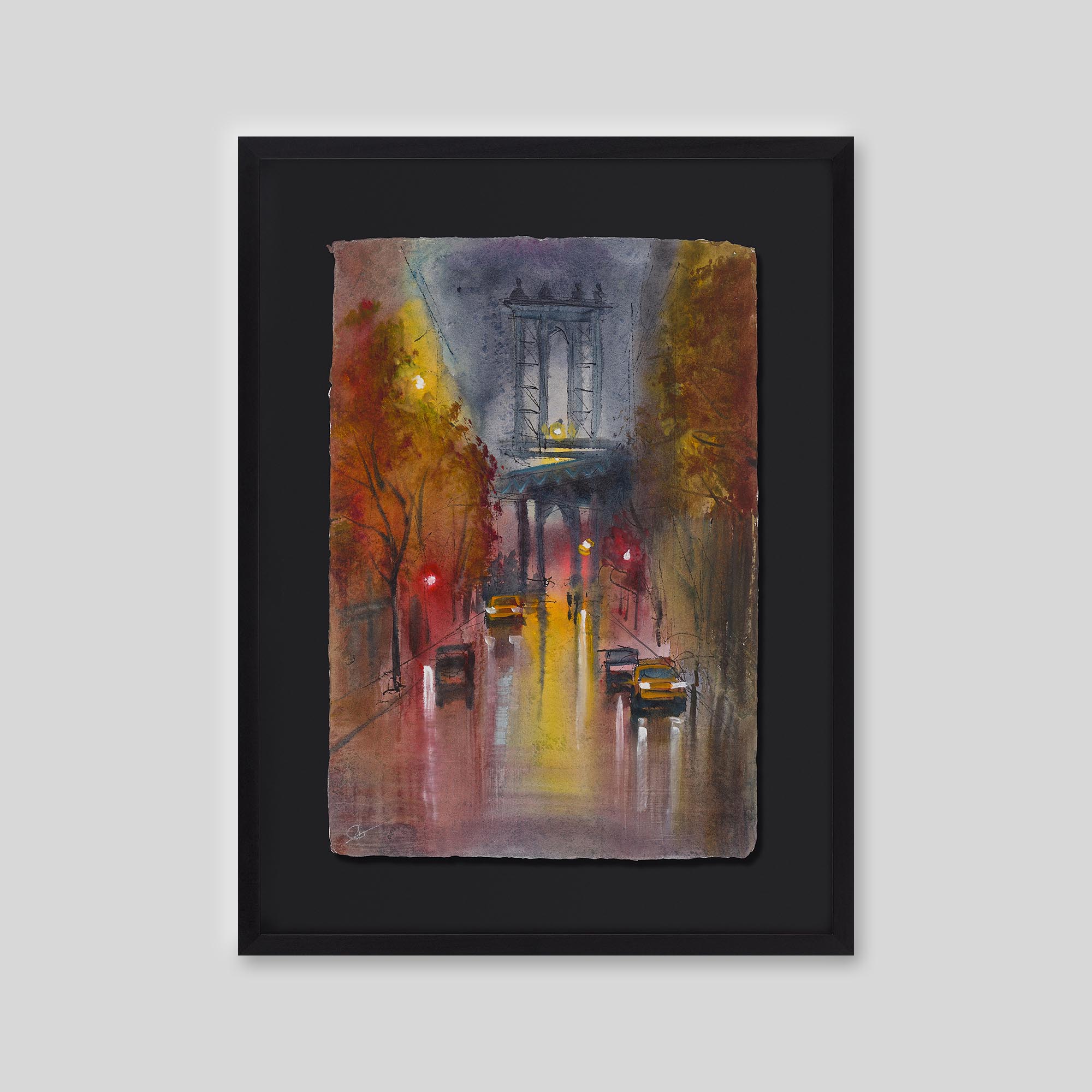 Brooklyn Haze - An original ink and watercolour painting by Paul Kenton on handmade Indian paper