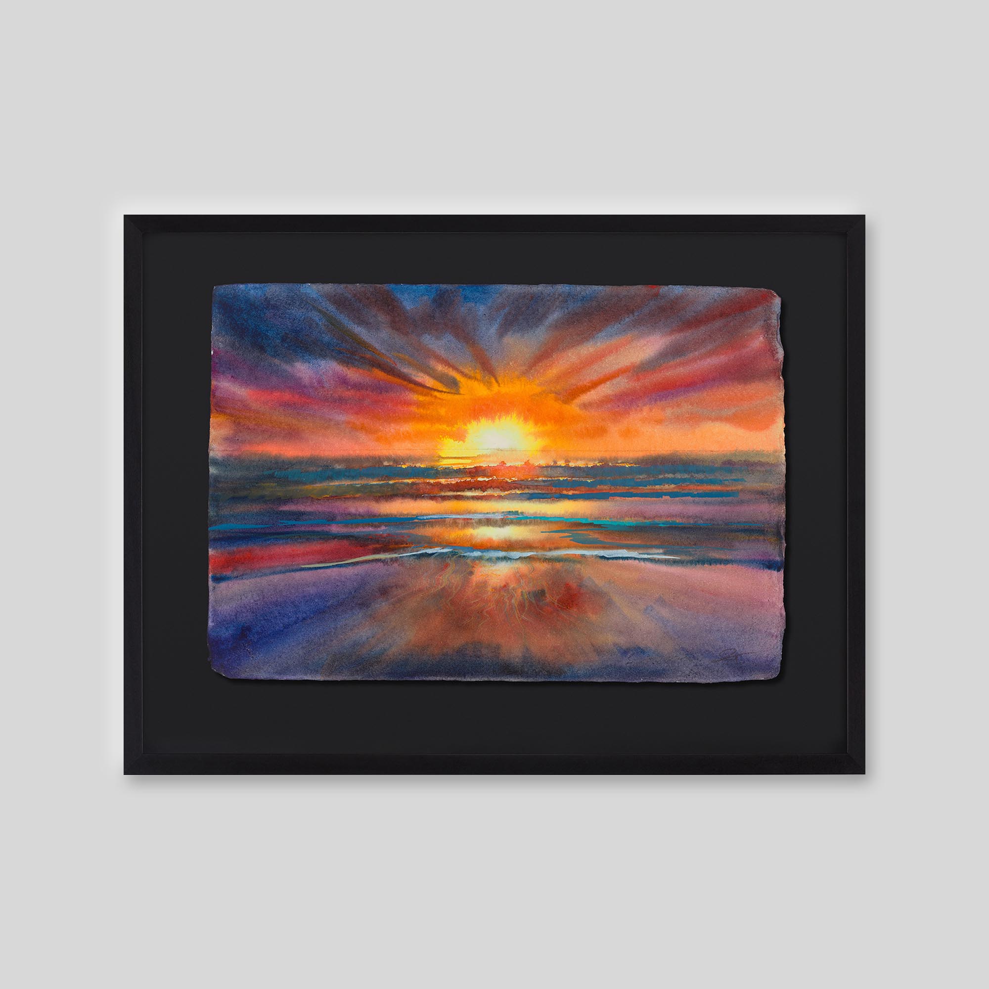 Breaking Light - An original ink and watercolour painting by Paul Kenton on handmade Indian paper