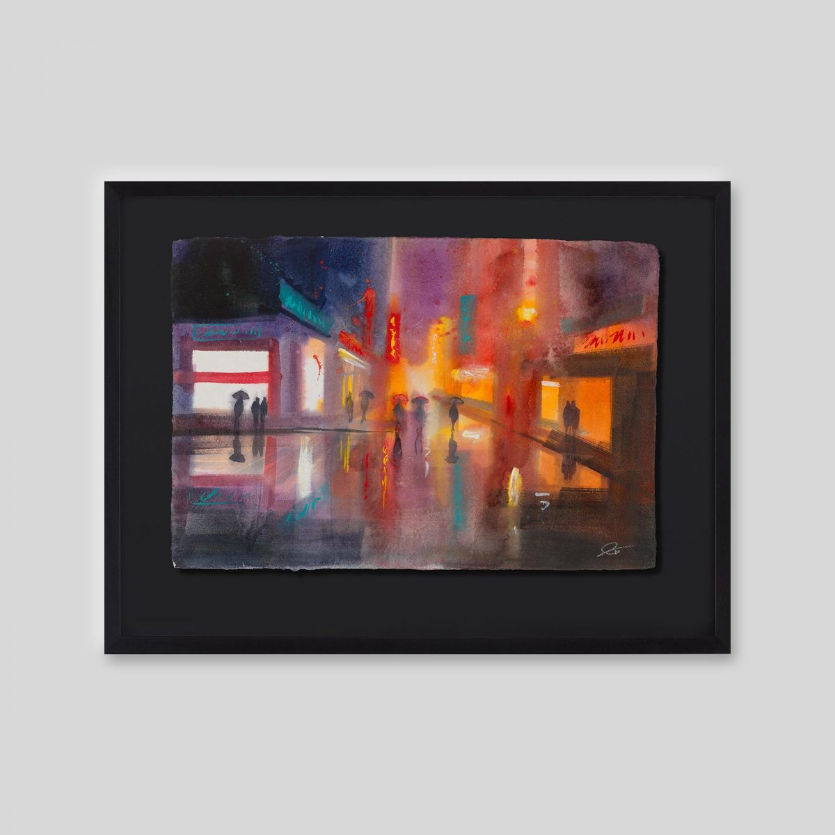 Kaleidoscope Streets - An original ink and watercolour painting by Paul Kenton on handmade Indian paper