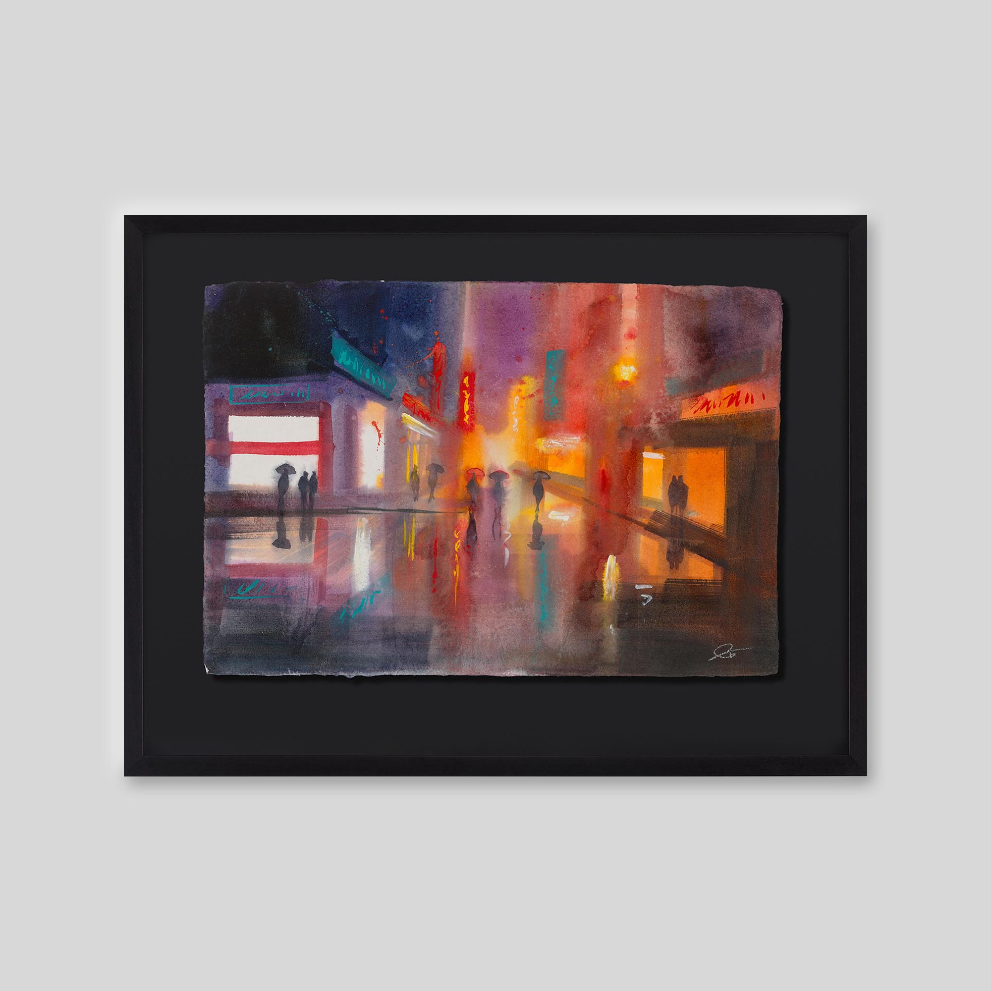 Kaleidoscope Streets - An original ink and watercolour painting by Paul Kenton on handmade Indian paper