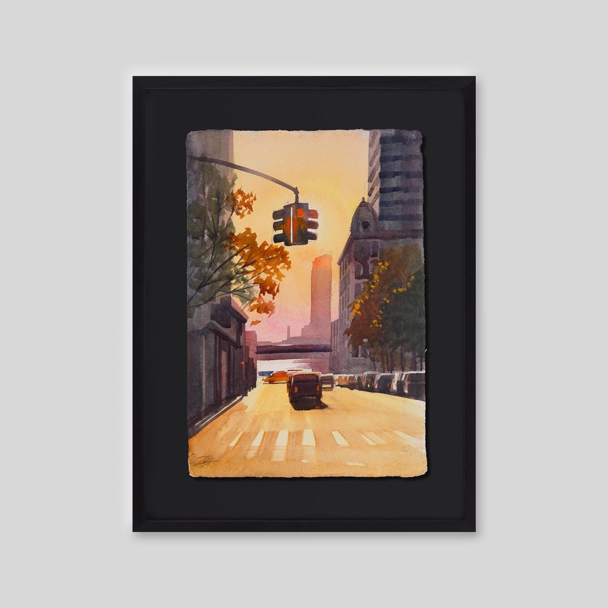 Morning Haze - An original ink and watercolour painting by Paul Kenton on handmade Indian paper