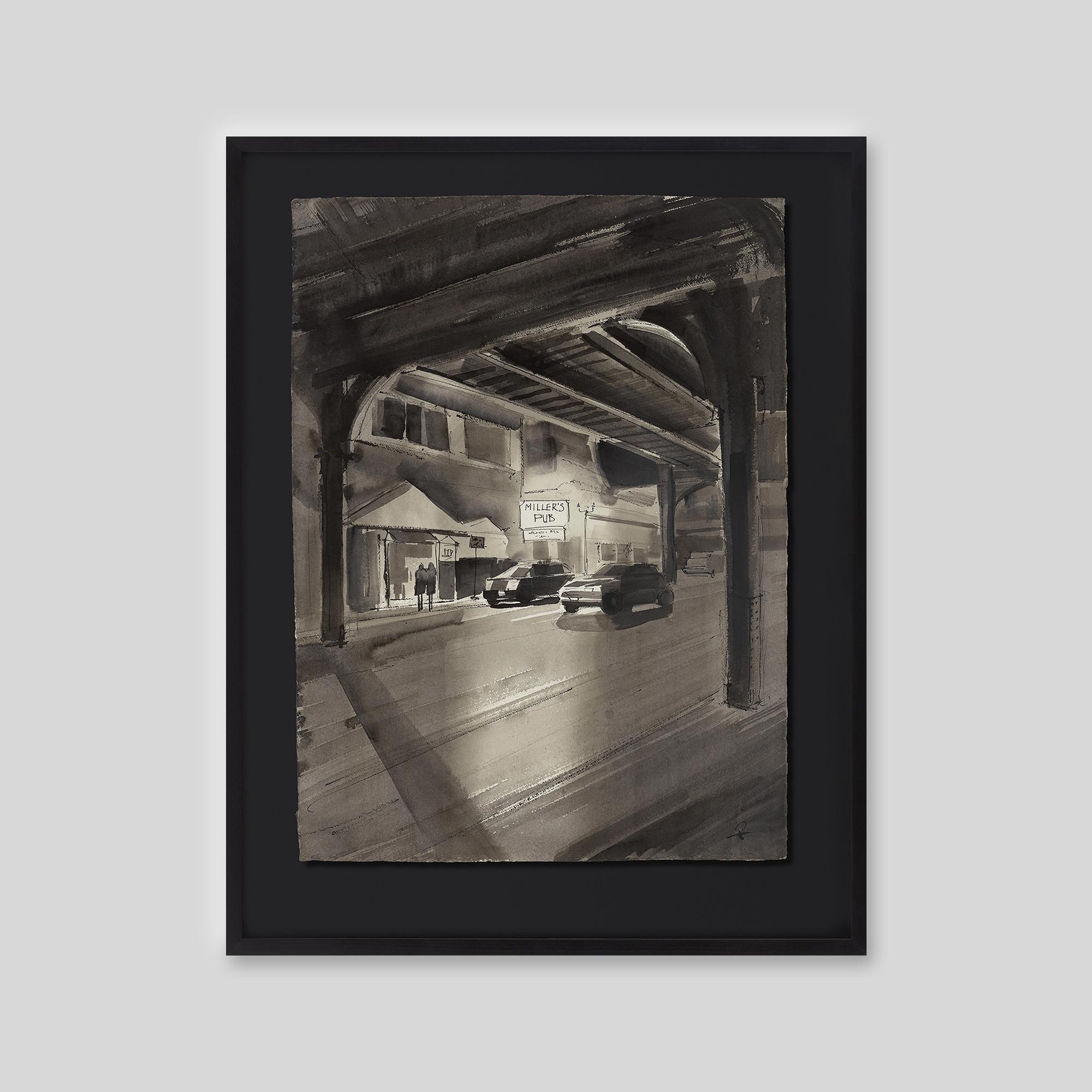 Soft Glow at Millers - An original ink and watercolour painting by Paul Kenton on handmade Indian paper