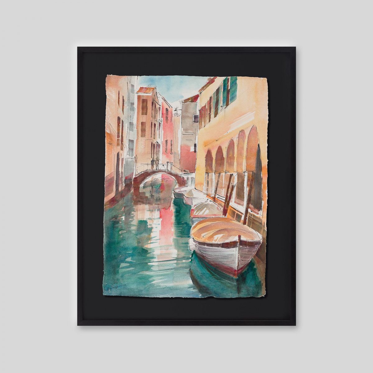 Venice Calm - An original ink and watercolour painting by Paul Kenton on handmade Indian paper