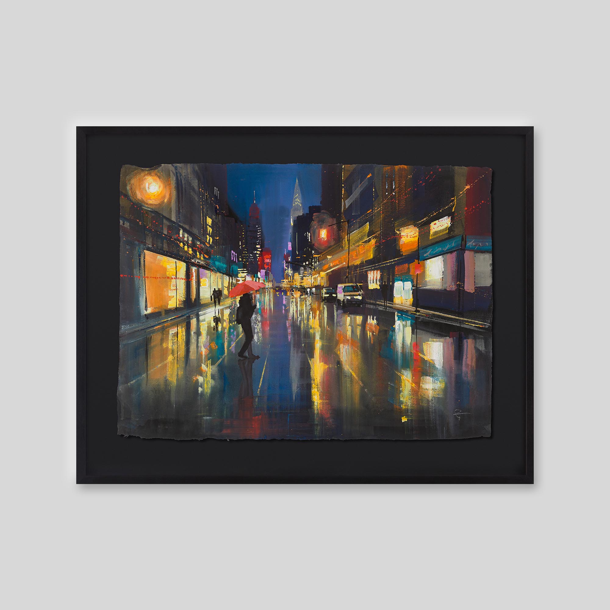 Neon Dreams - An original ink and watercolour painting by Paul Kenton on handmade Indian paper