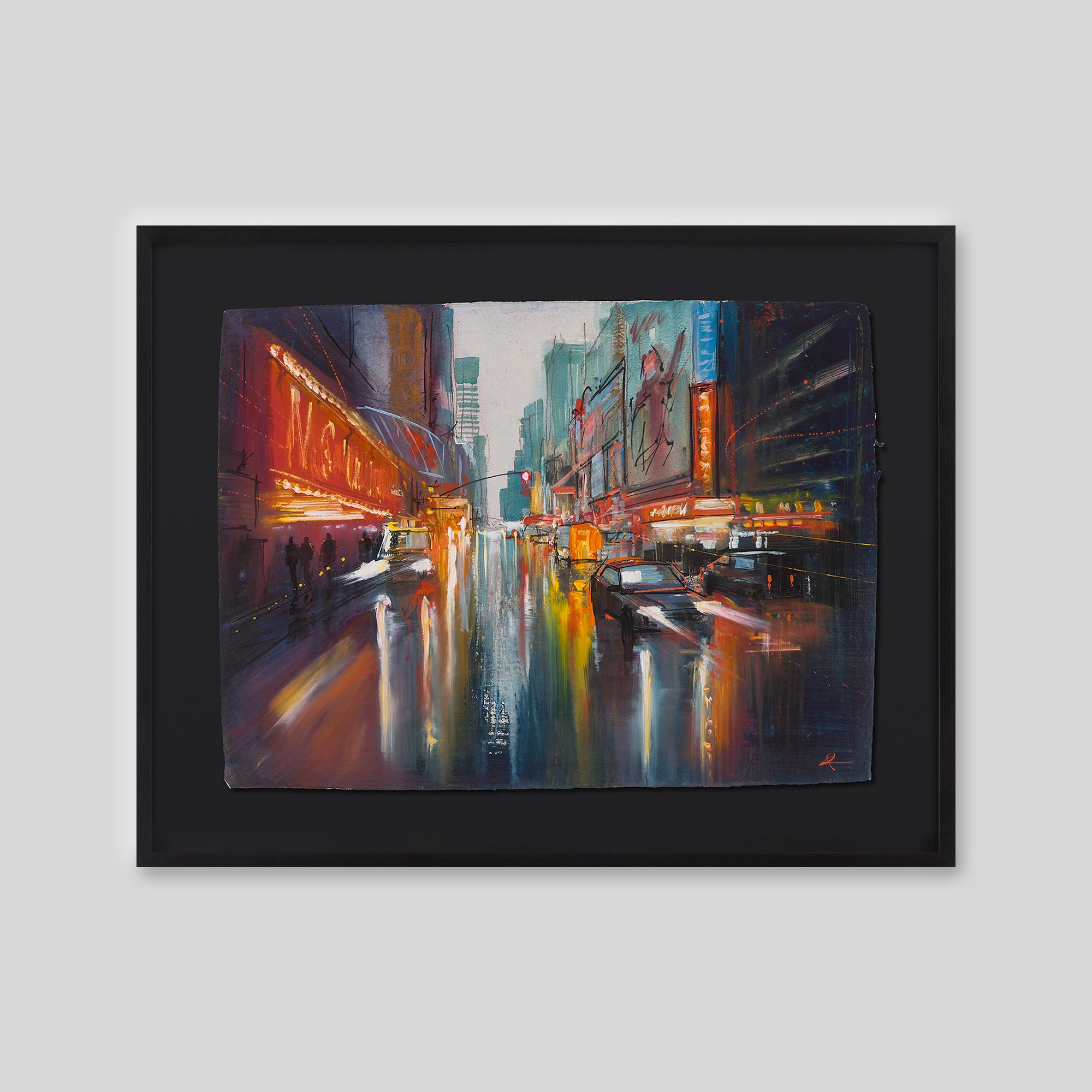 Manhattan Vibrance - An original ink and watercolour painting by Paul Kenton on handmade Indian paper
