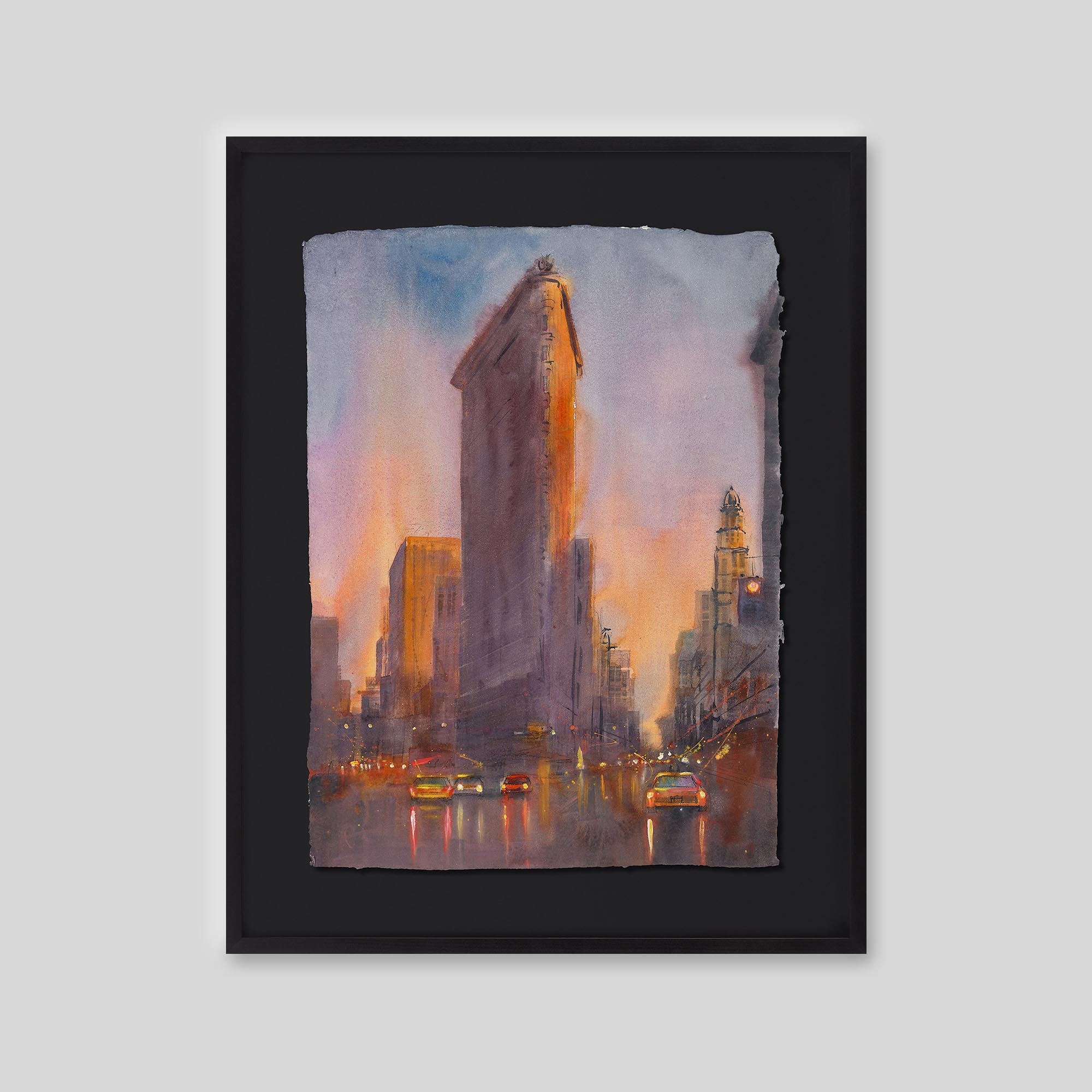 City Beat - An original ink and watercolour painting by Paul Kenton on handmade Indian paper