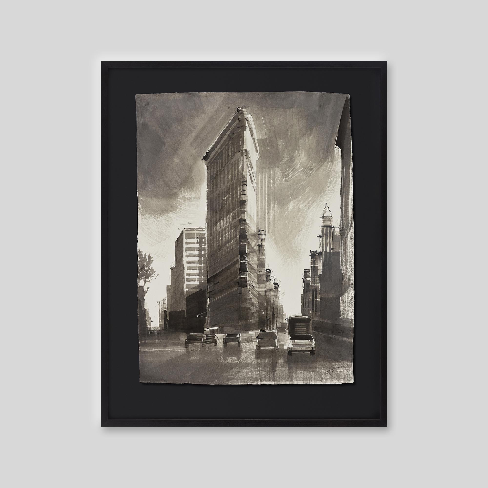 Flatiron Illuminated - An original ink and watercolour painting by Paul Kenton on handmade Indian paper
