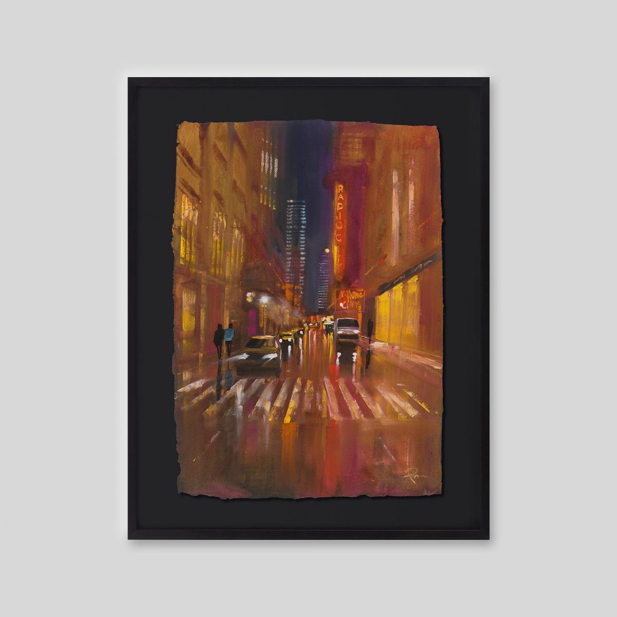 Radio City Rush - An original ink and watercolour painting by Paul Kenton on handmade Indian paper