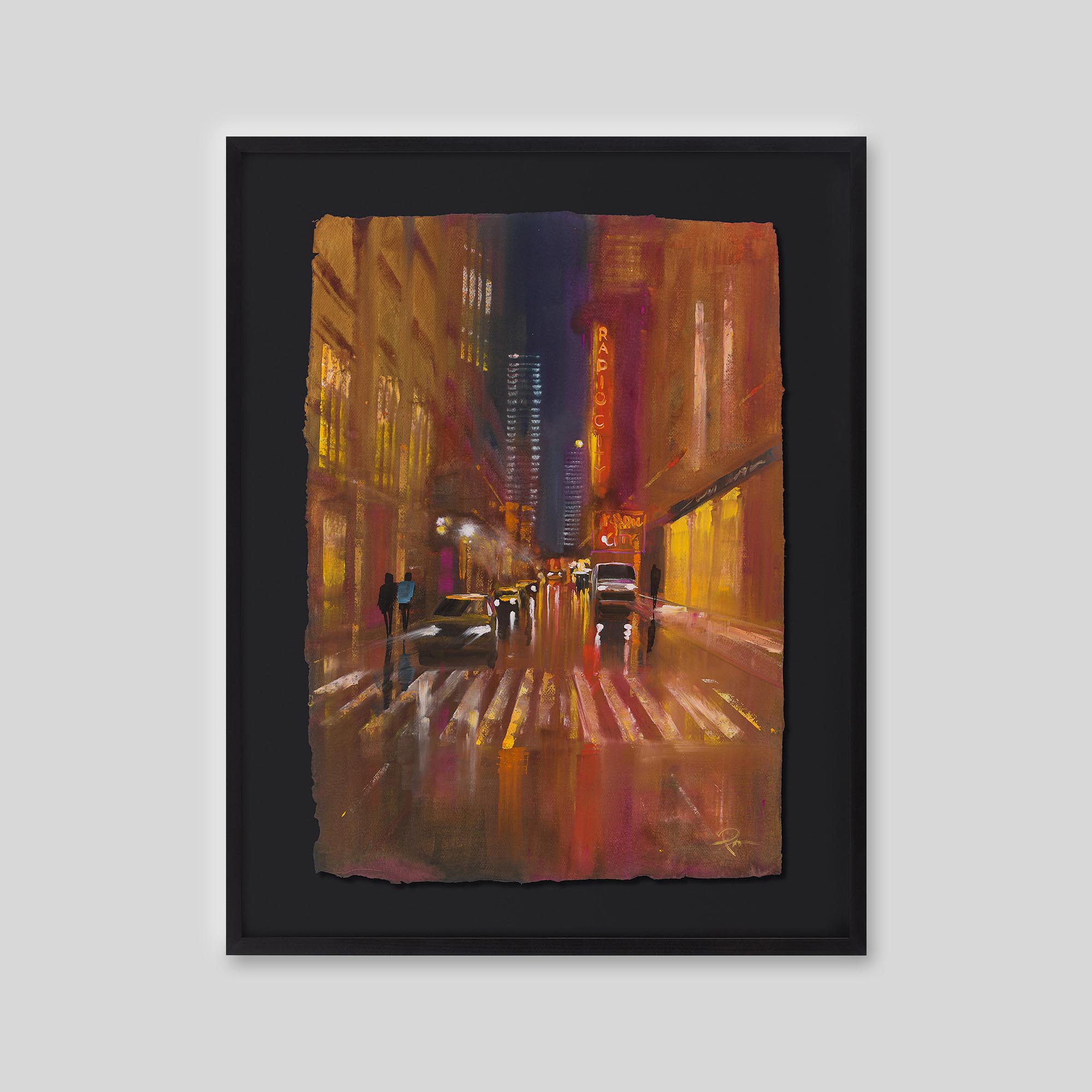Radio City Rush - An original ink and watercolour painting by Paul Kenton on handmade Indian paper