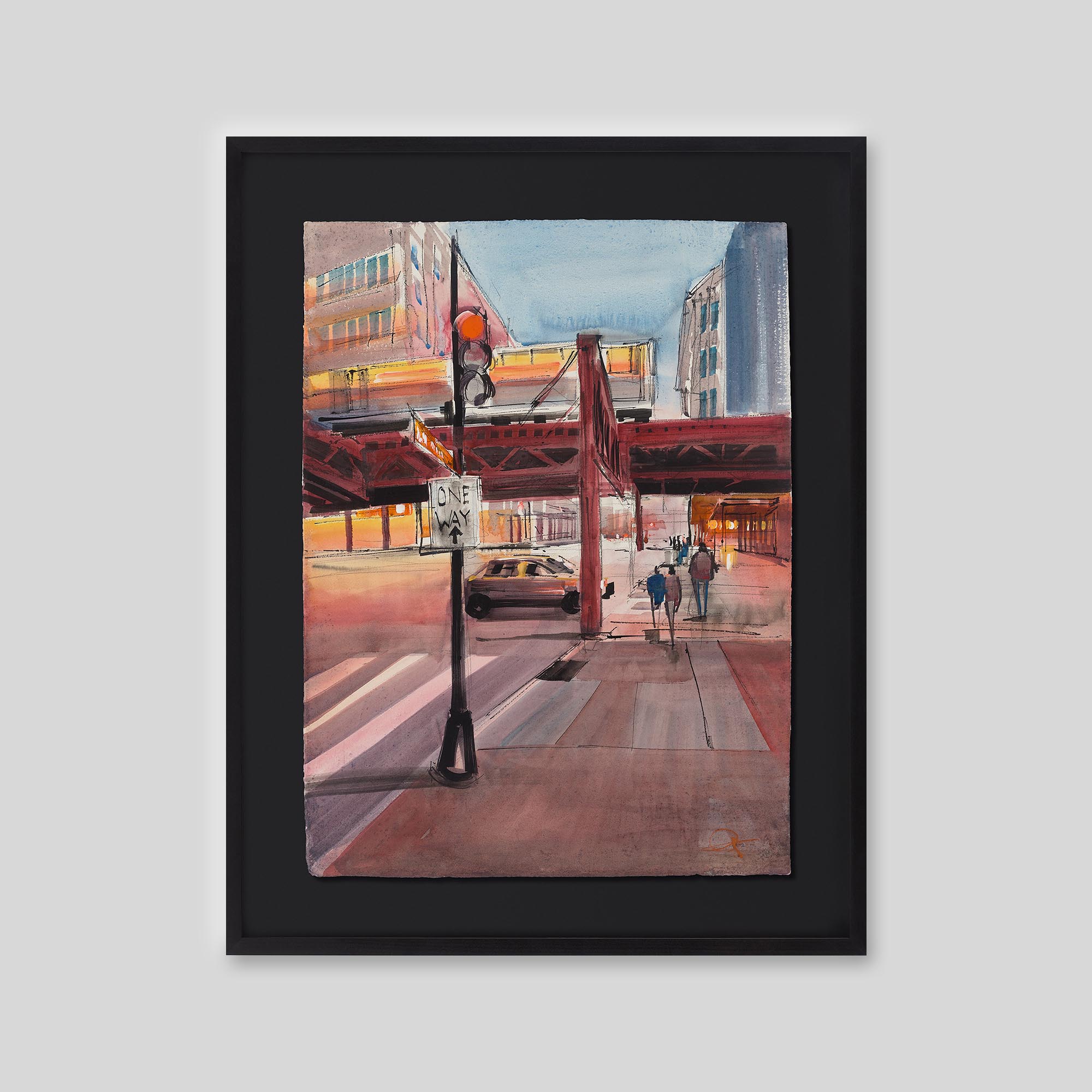 Street Wander - An original ink and watercolour painting by Paul Kenton on handmade Indian paper
