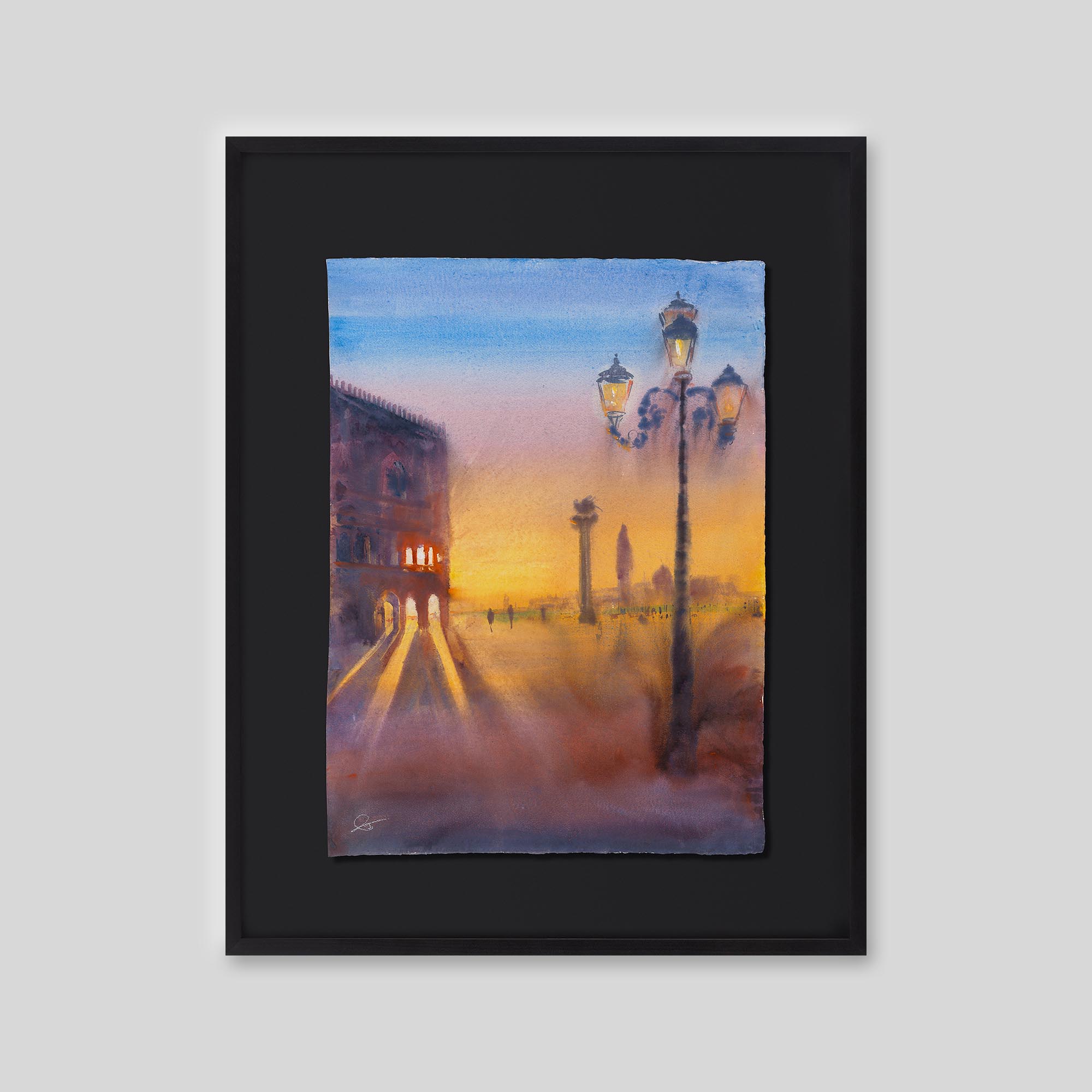Venetian Beams - An original ink and watercolour painting by Paul Kenton on handmade Indian paper