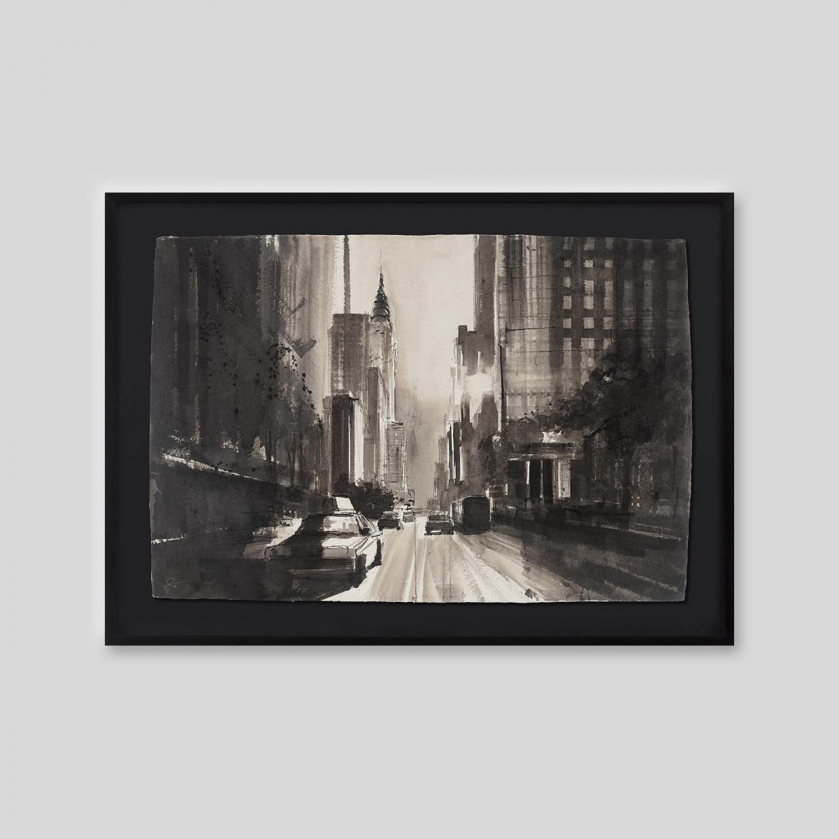 Chrysler Drift - An original ink and watercolour painting by Paul Kenton on handmade Indian paper