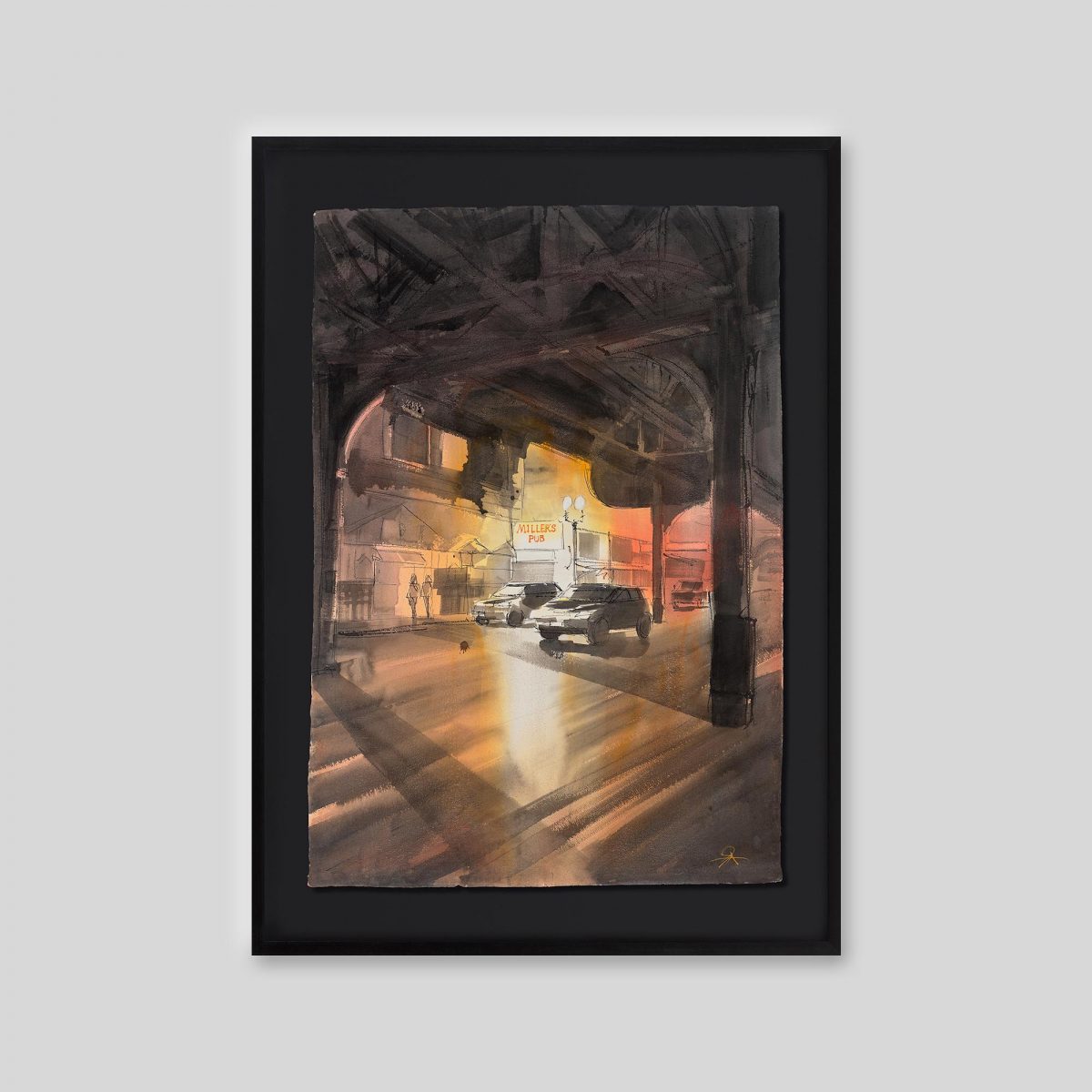 Inviting Warmth - An original ink and watercolour painting by Paul Kenton on handmade Indian paper