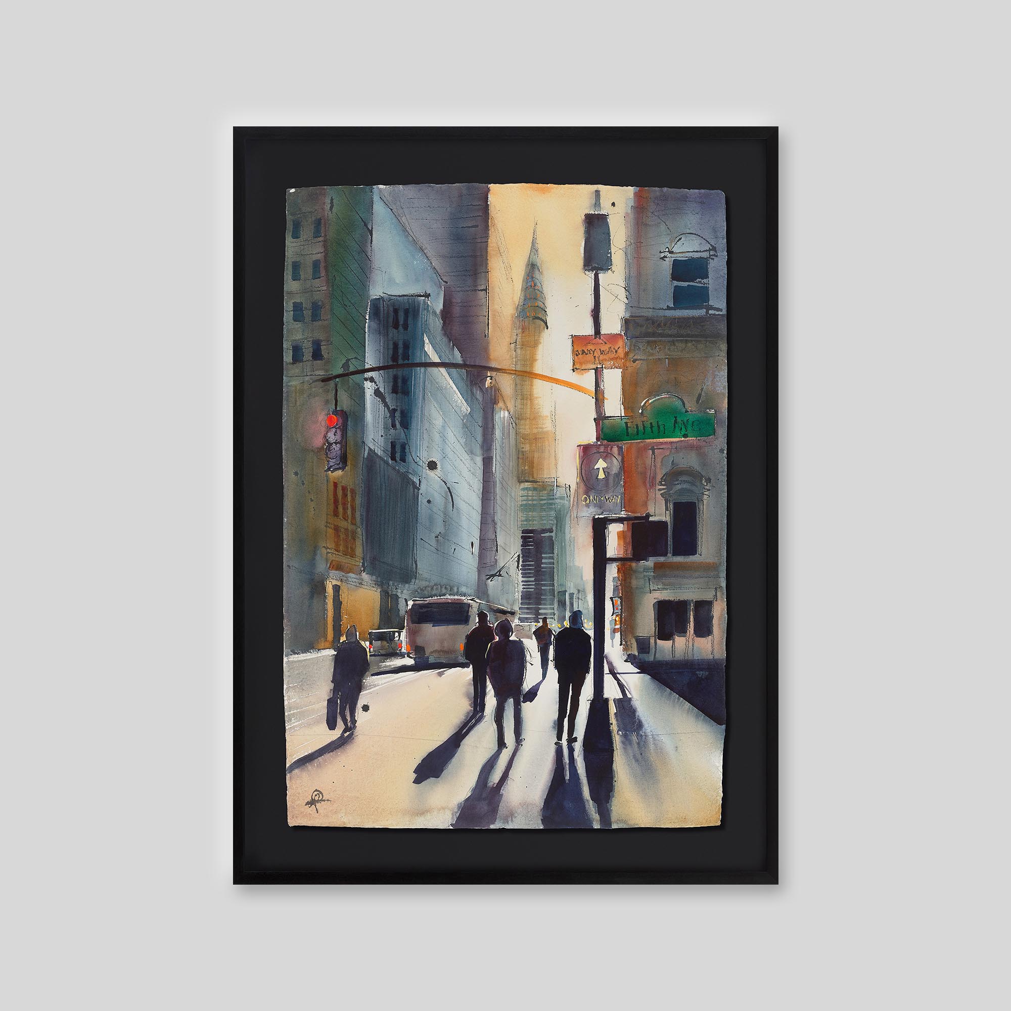 First Light Steps - An original ink and watercolour painting by Paul Kenton on handmade Indian paper
