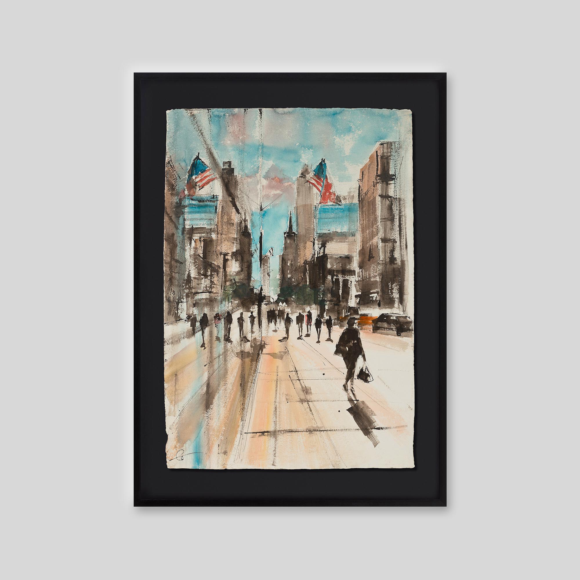 Double Vision - An original ink and watercolour painting by Paul Kenton on handmade Indian paper