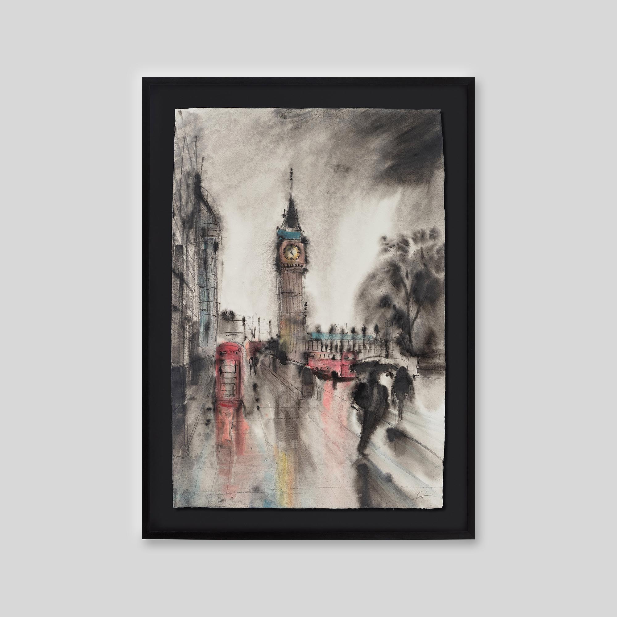 Fleeting Moments - An original ink and watercolour painting by Paul Kenton on handmade Indian paper