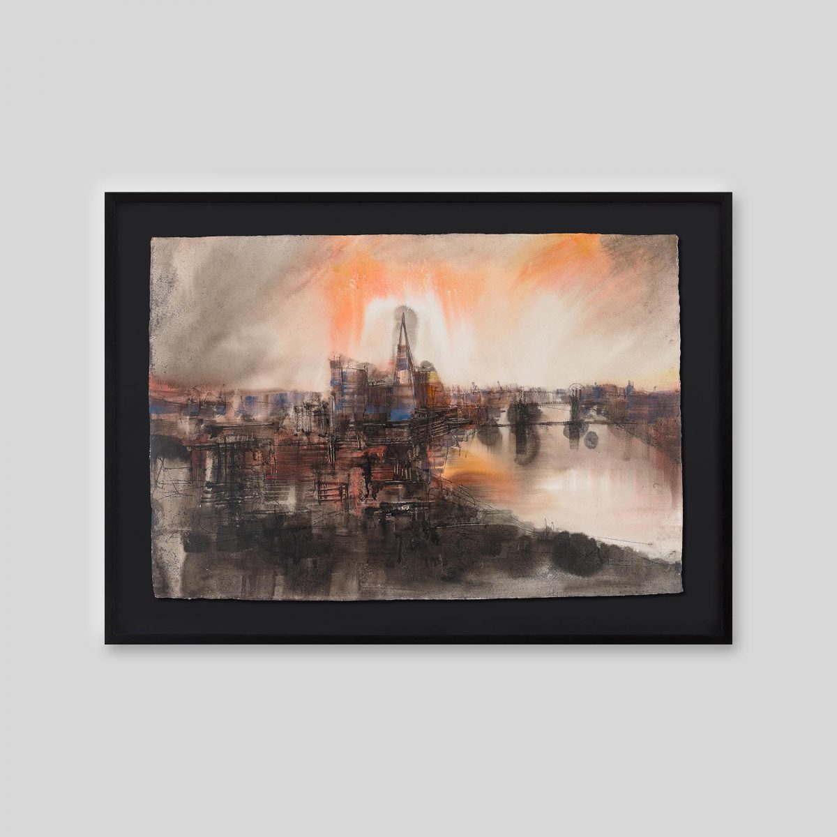 Piercing the Mist - An original ink and watercolour painting by Paul Kenton on handmade Indian paper