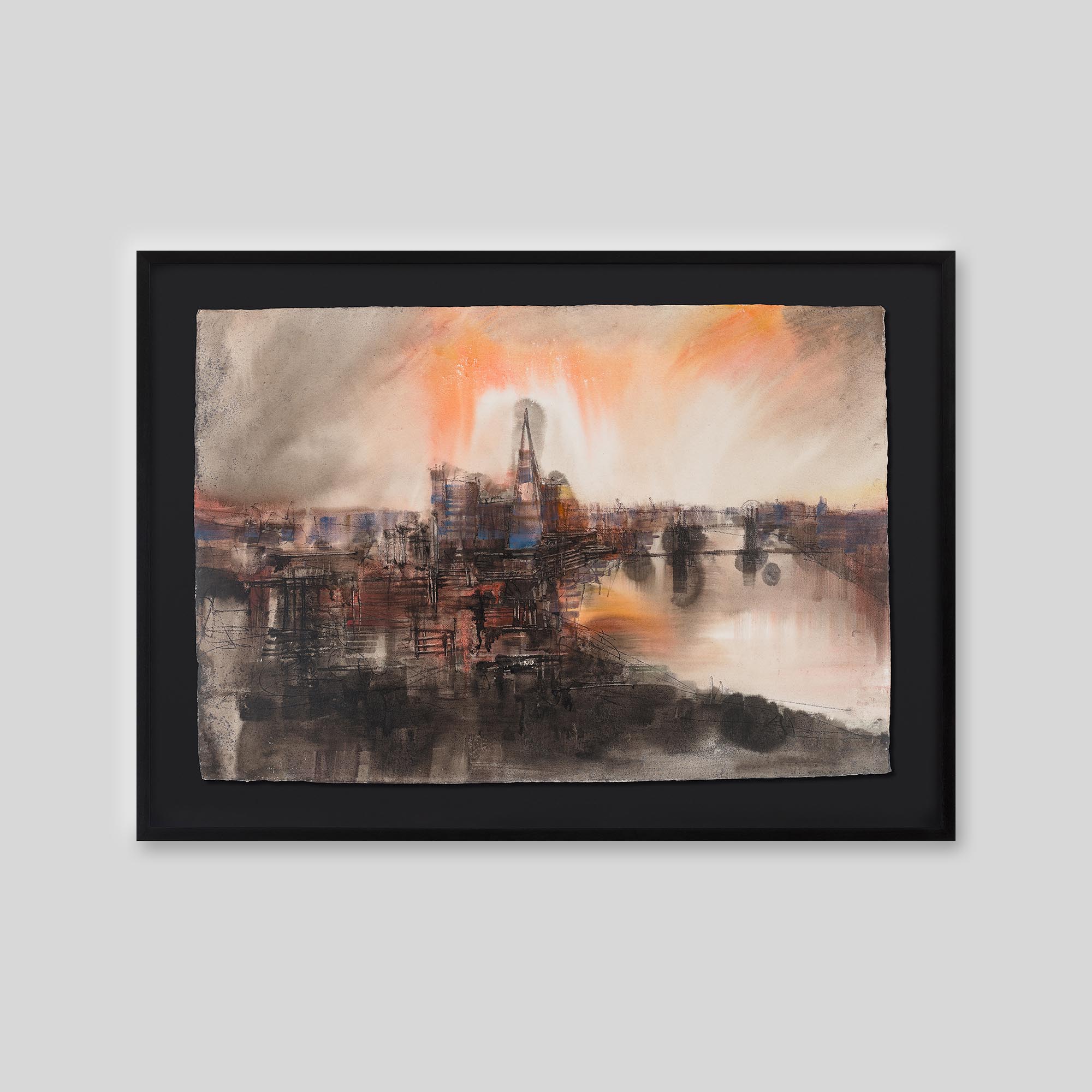 Piercing the Mist - An original ink and watercolour painting by Paul Kenton on handmade Indian paper