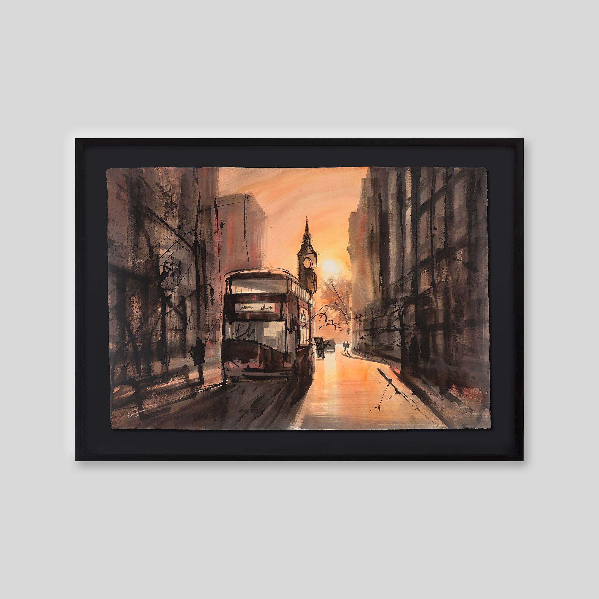 Heading Home - An original ink and watercolour painting by Paul Kenton on handmade Indian paper