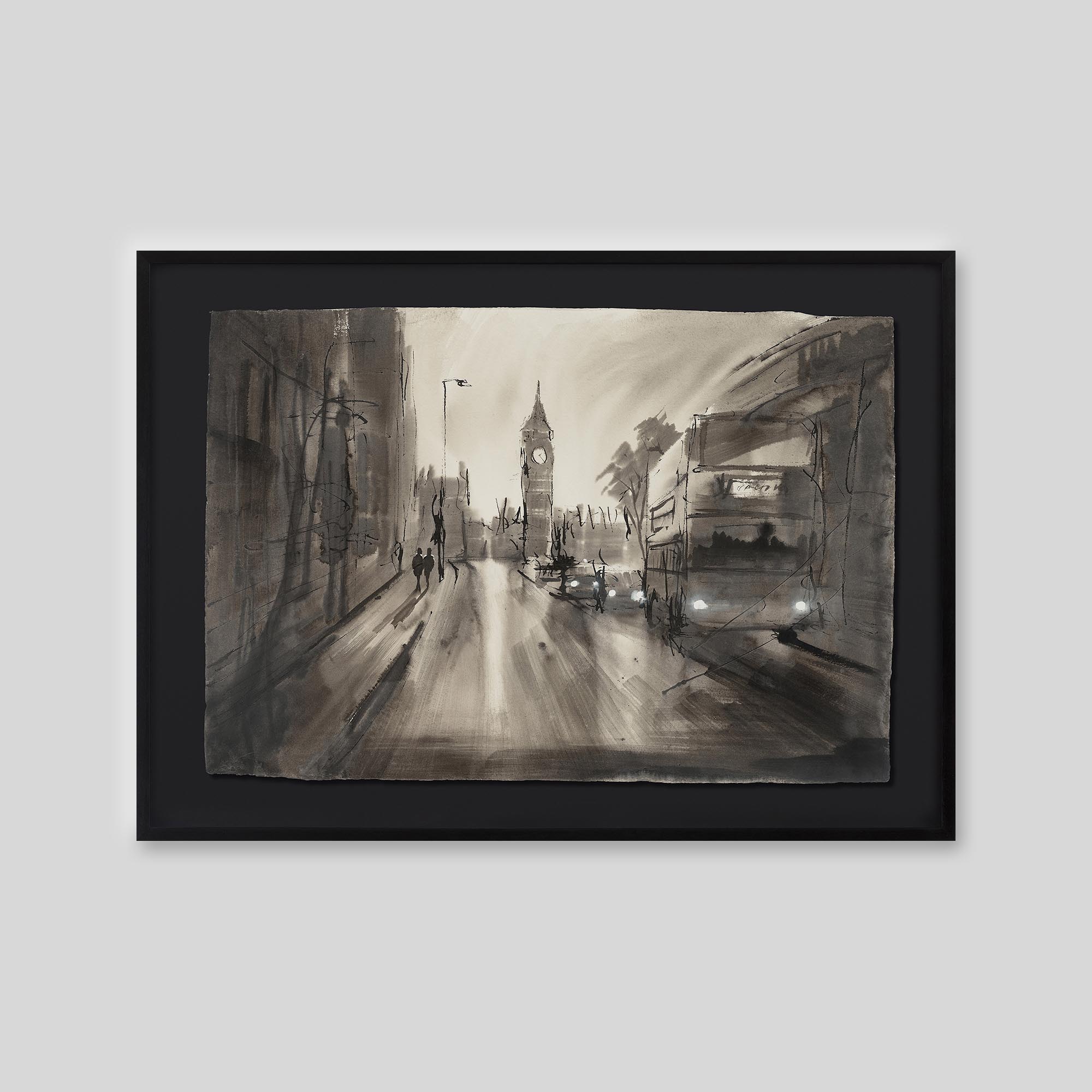 On the Move - An original ink and watercolour painting by Paul Kenton on handmade Indian paper