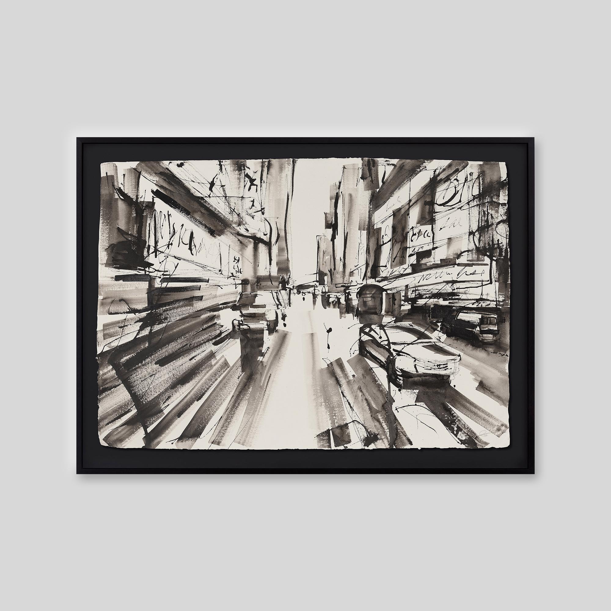 City Alive - An original ink and watercolour painting by Paul Kenton on handmade Indian paper