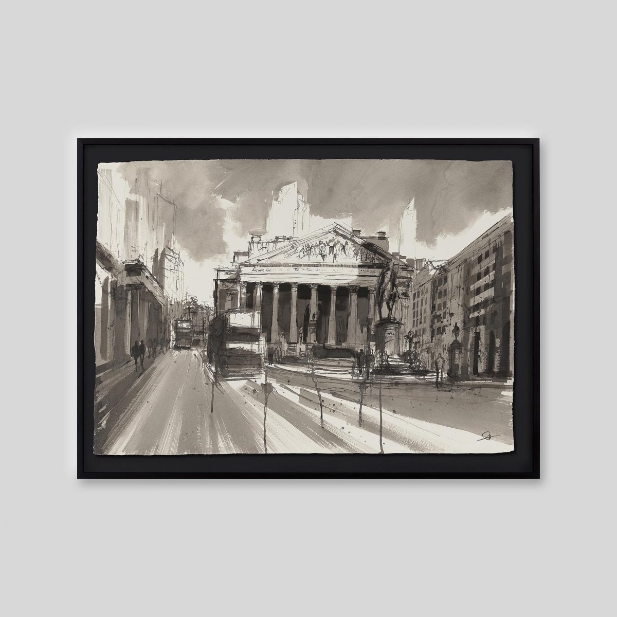 Exchange Flow - An original ink and watercolour painting by Paul Kenton on handmade Indian paper