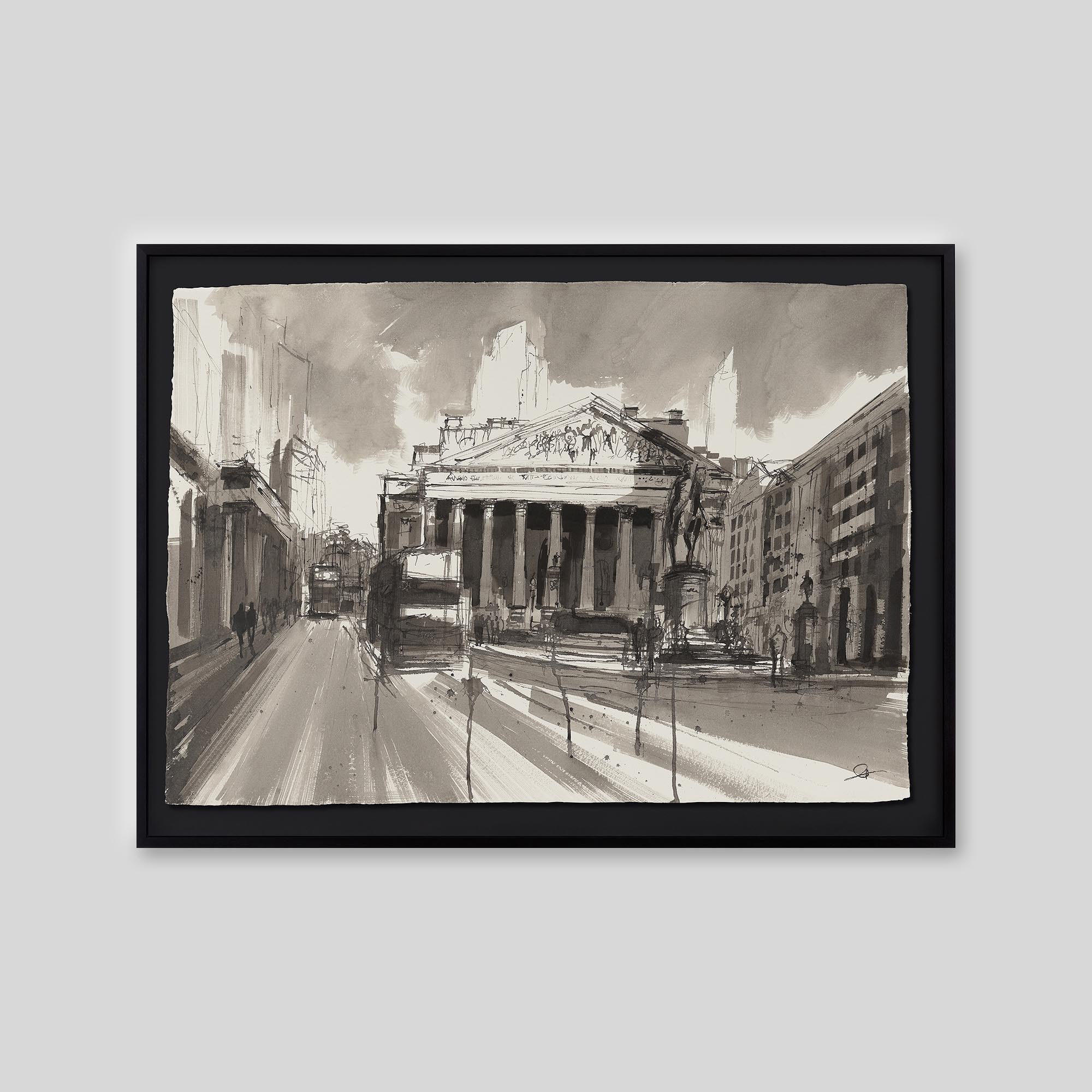 Exchange Flow - An original ink and watercolour painting by Paul Kenton on handmade Indian paper