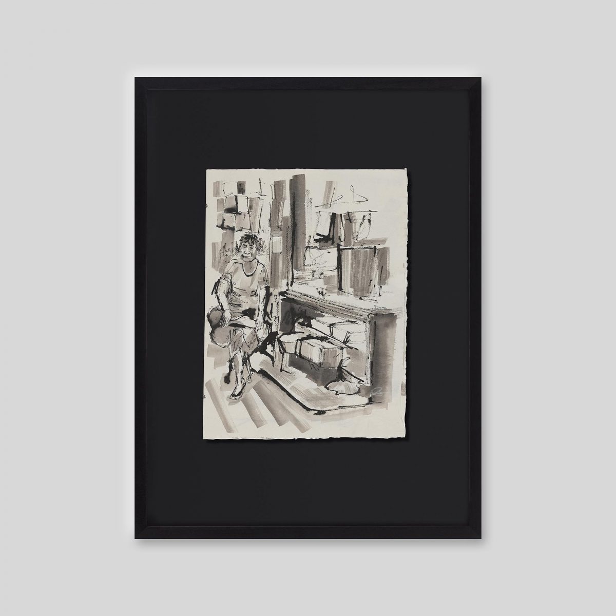 Pause Between Moments - An original ink and watercolour painting by Paul Kenton on handmade Indian paper