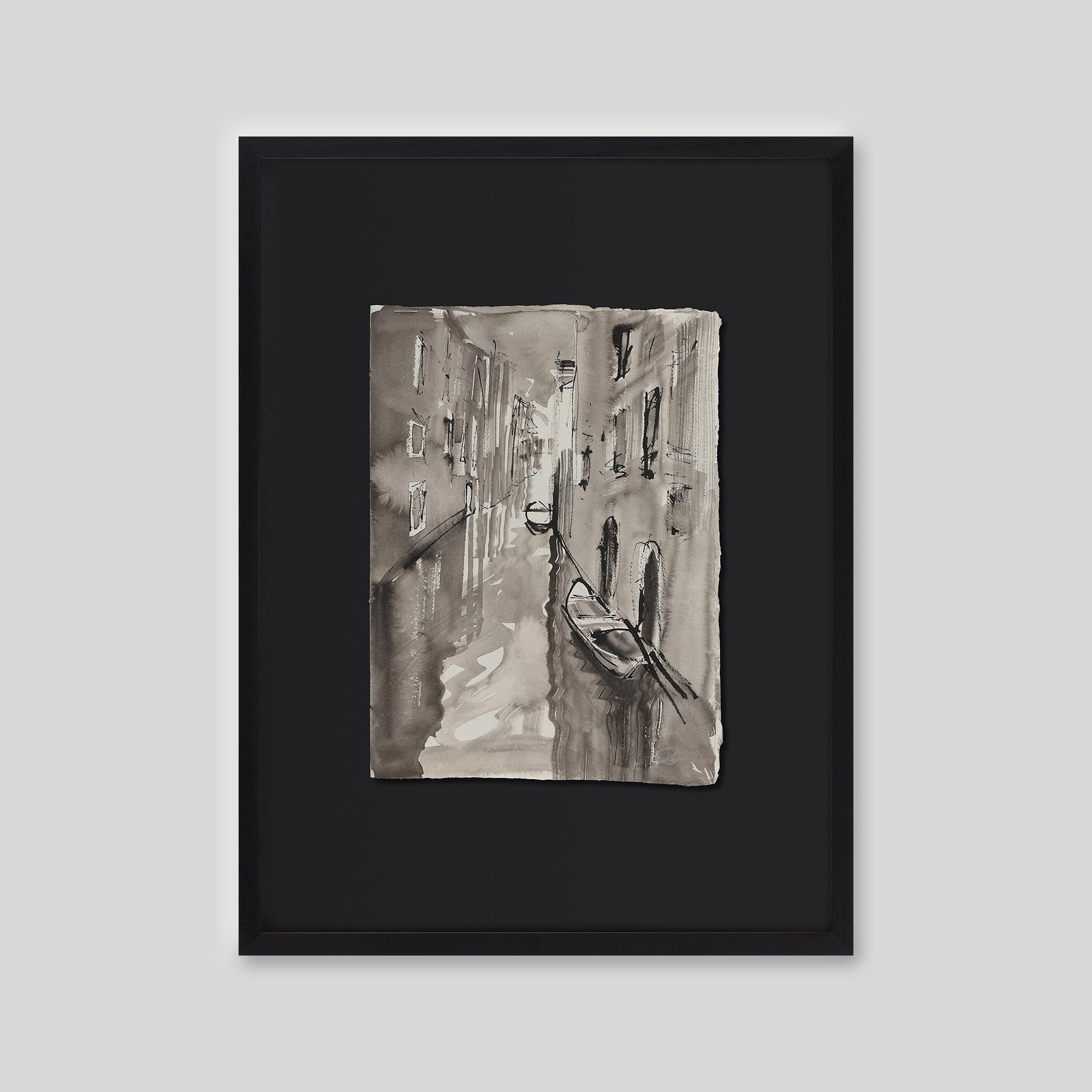 Reflections in Motion - An original ink and watercolour painting by Paul Kenton on handmade Indian paper