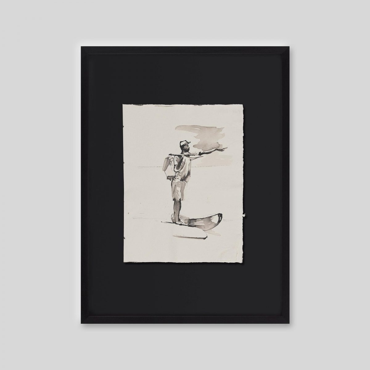 Over There - An original ink and watercolour painting by Paul Kenton on handmade Indian paper