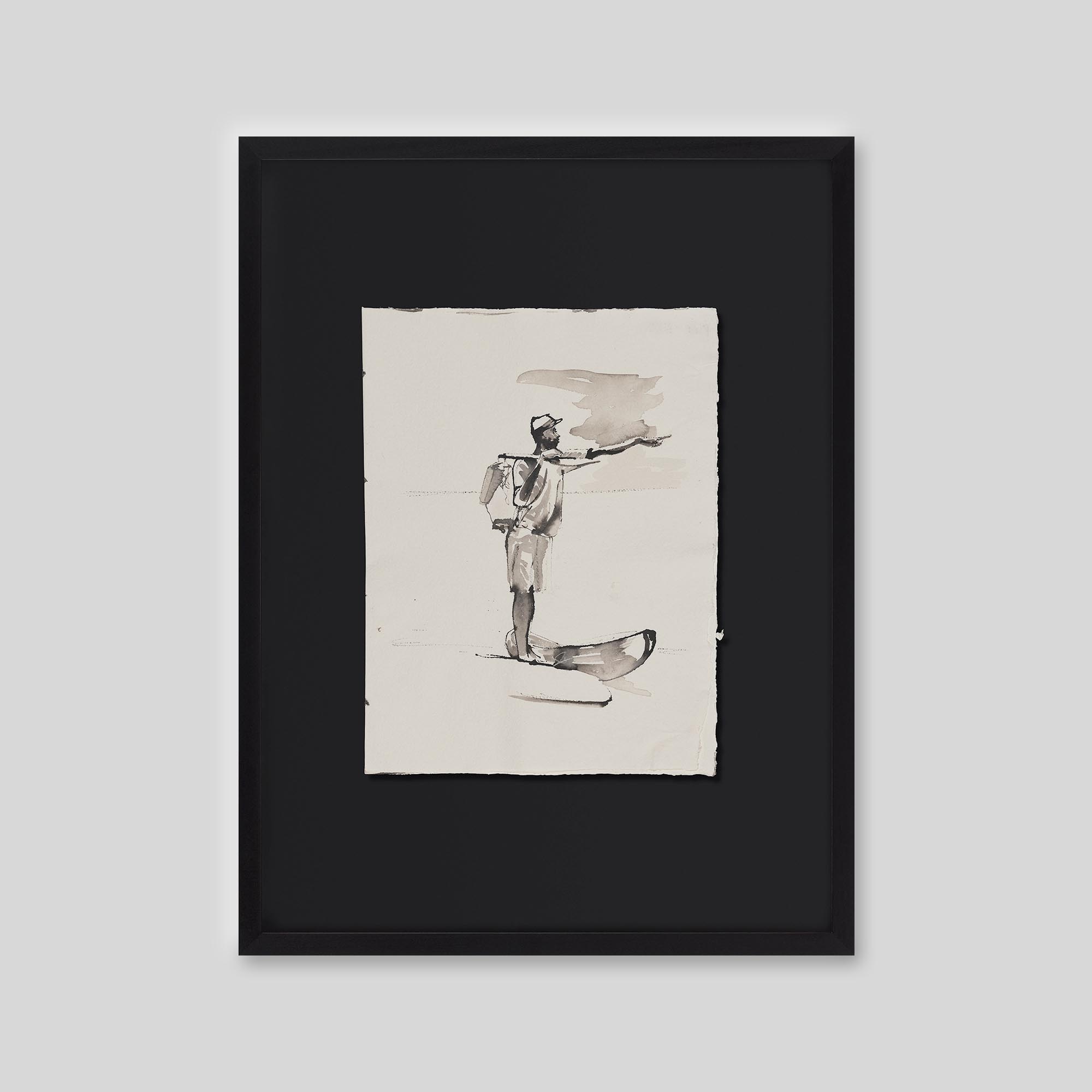Over There - An original ink and watercolour painting by Paul Kenton on handmade Indian paper