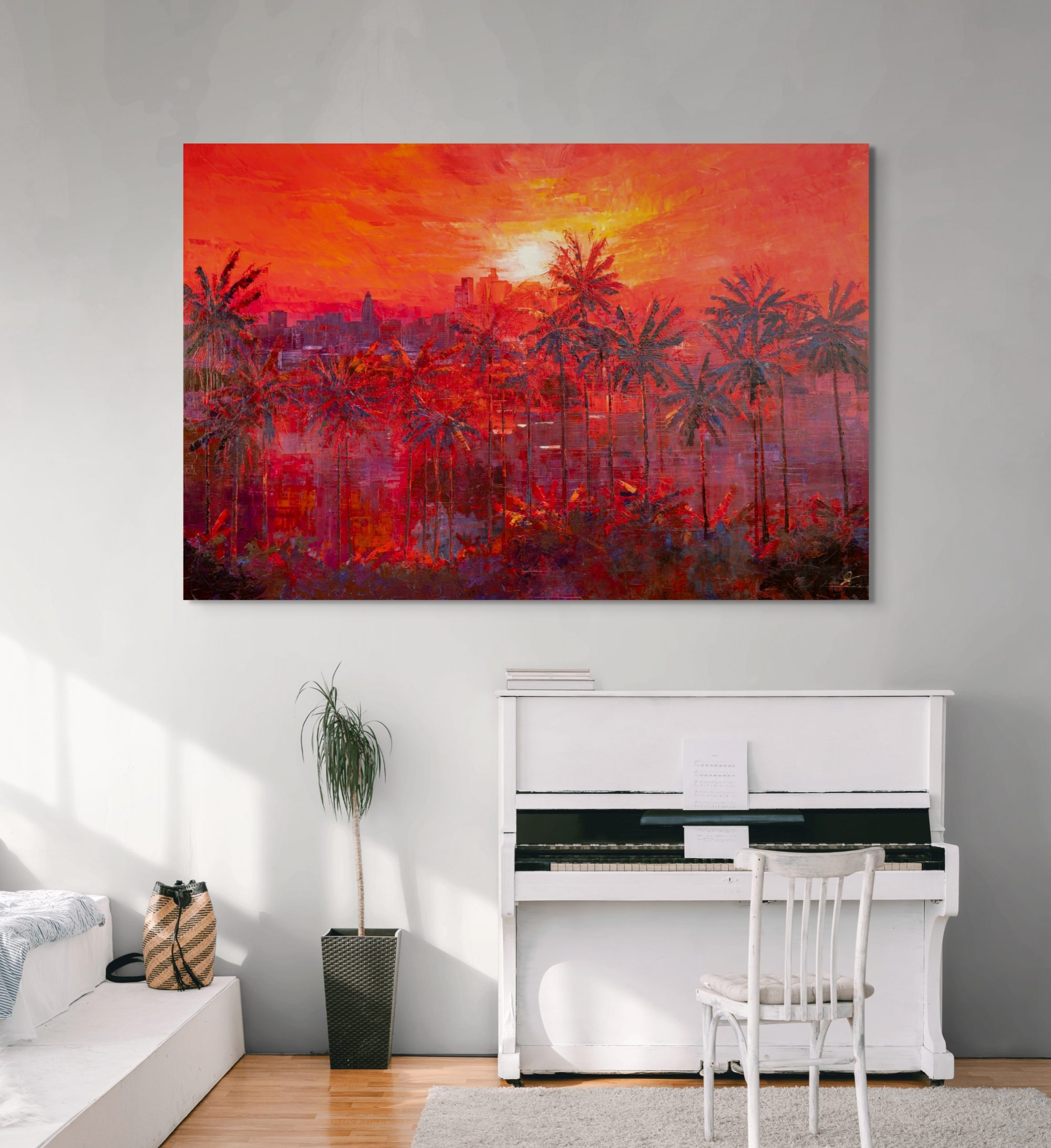 City Beyond the Palms painting location image